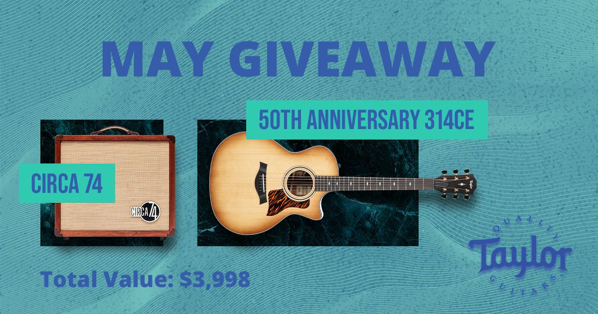 AmericanMusical's tweet photo. Celebrate 50 Years of @TaylorGuitars Craftsmanship with this Must have #AcousticGuitar &amp; Amp Set featuring Taylor's 50th Anniversary #314CE LTD Acoustic Guitar, PLUS #Circa74 Acoustic &amp; Vocal #Amplifier. #TaylorGuitars #GuitarAmp

Enter here: https://t.co/u1Isz7tkY7 https://t.co/LMgRMpX1P9