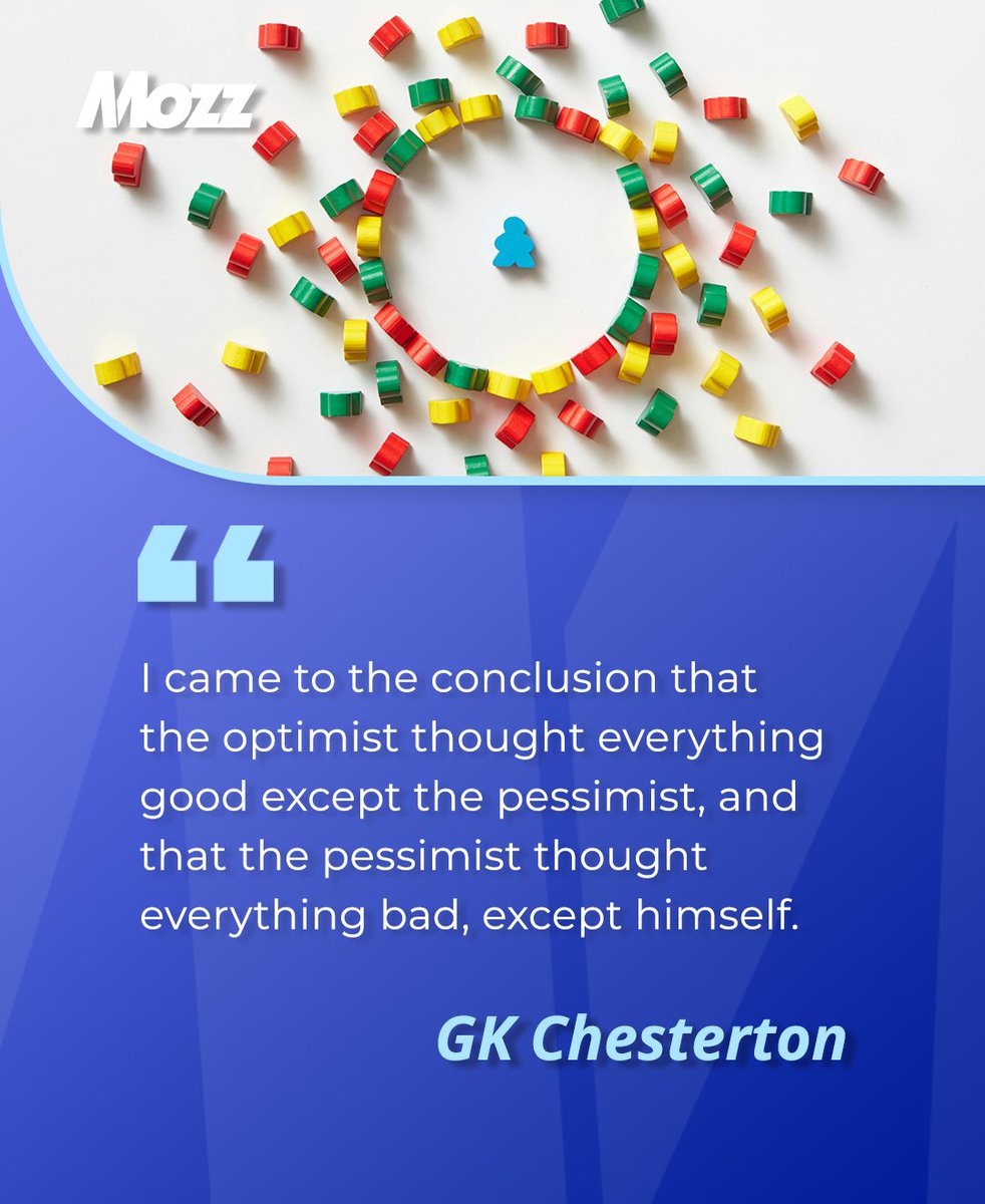 "I came to the conclusion that the optimist thought everything good except the pessimist, and that the pessimist thought everything bad, except himself." -  GK Chesterton

#LifeQuote #GKChesterton  bit.ly/3ydpP9L