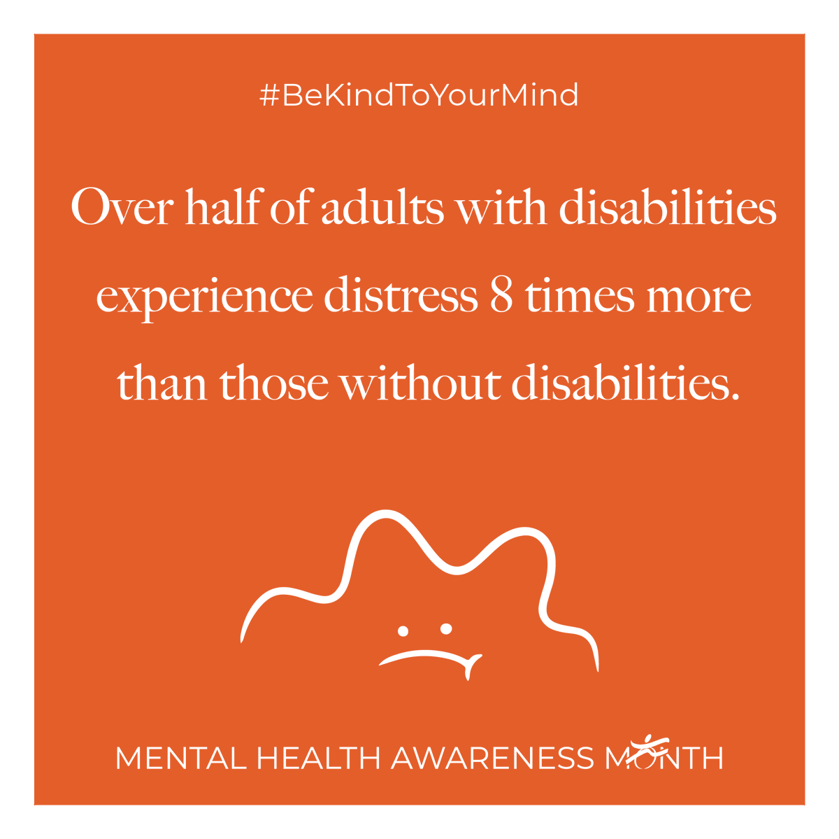 People with disabilities face greater mental health challenges. This Mental Health Awareness Month, we’ve teamed up with our partner @NCHPAD to promote #BeKindToYourMind for improved mental well-being. Check out their site for more info ▶️brnw.ch/21wJPXu #InclusiveHealth