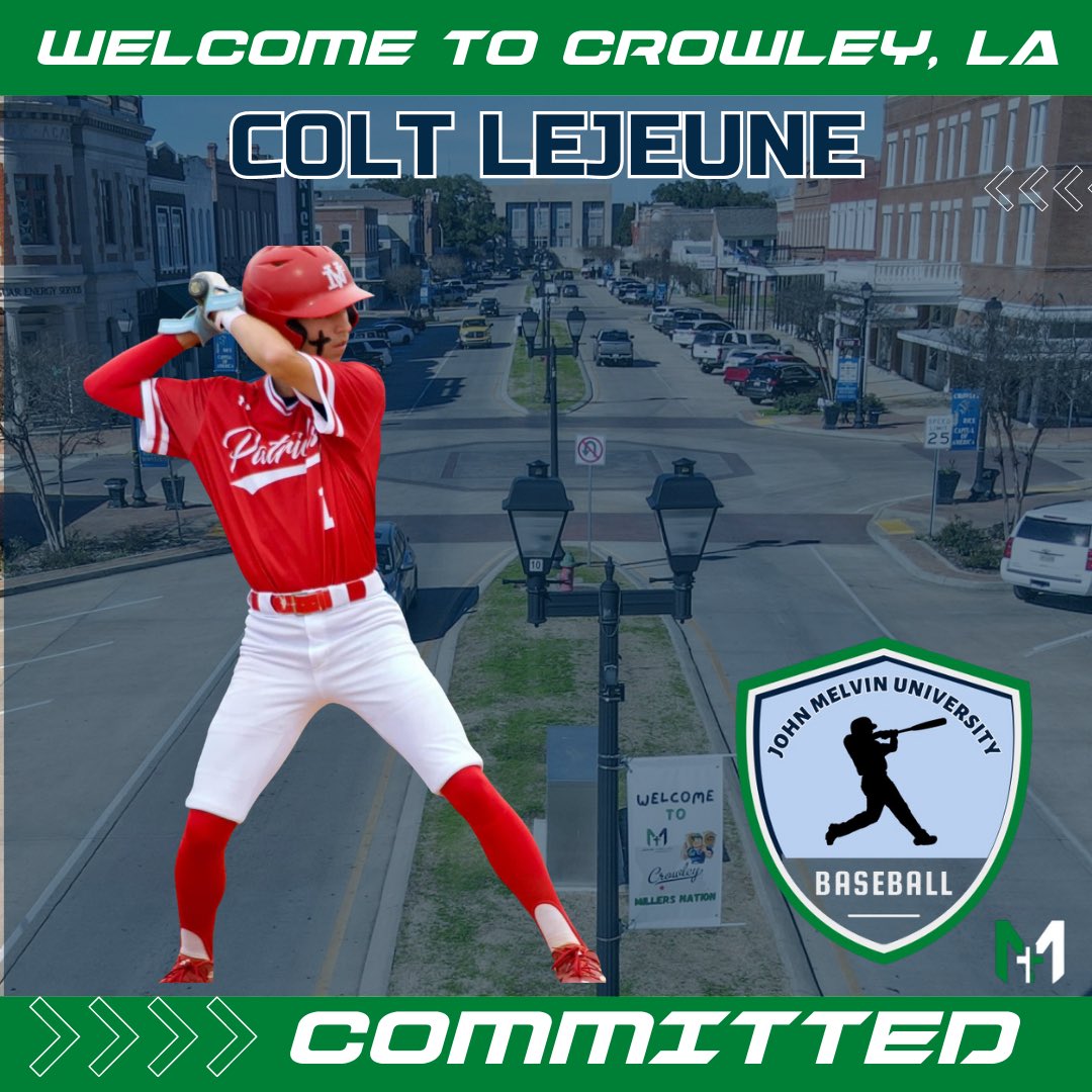 John Melvin University welcomes Colt Lejeune to the JMU Millers Baseball program. 💙💚⚾️