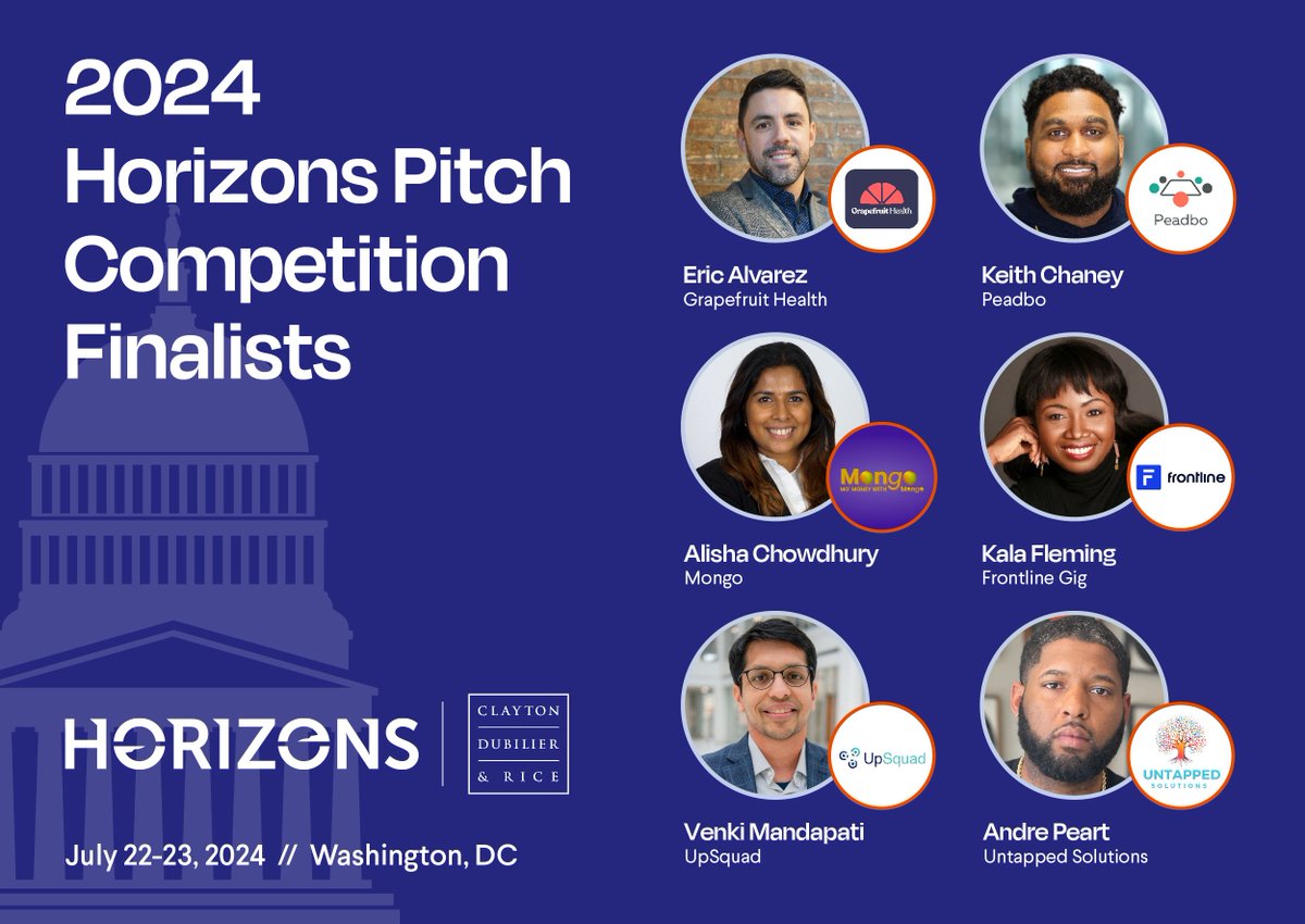 Get ready for innovation! Meet the 6 finalists of the 2024 Horizons Pitch Competition in DC on July 22. They're set to revolutionize economic advancement. Who will win $10,000 + a spot in the JFFLabs Impact Accelerator? Be there! Learn more: jfflink.org/4ah5CwY #JFFHorizons