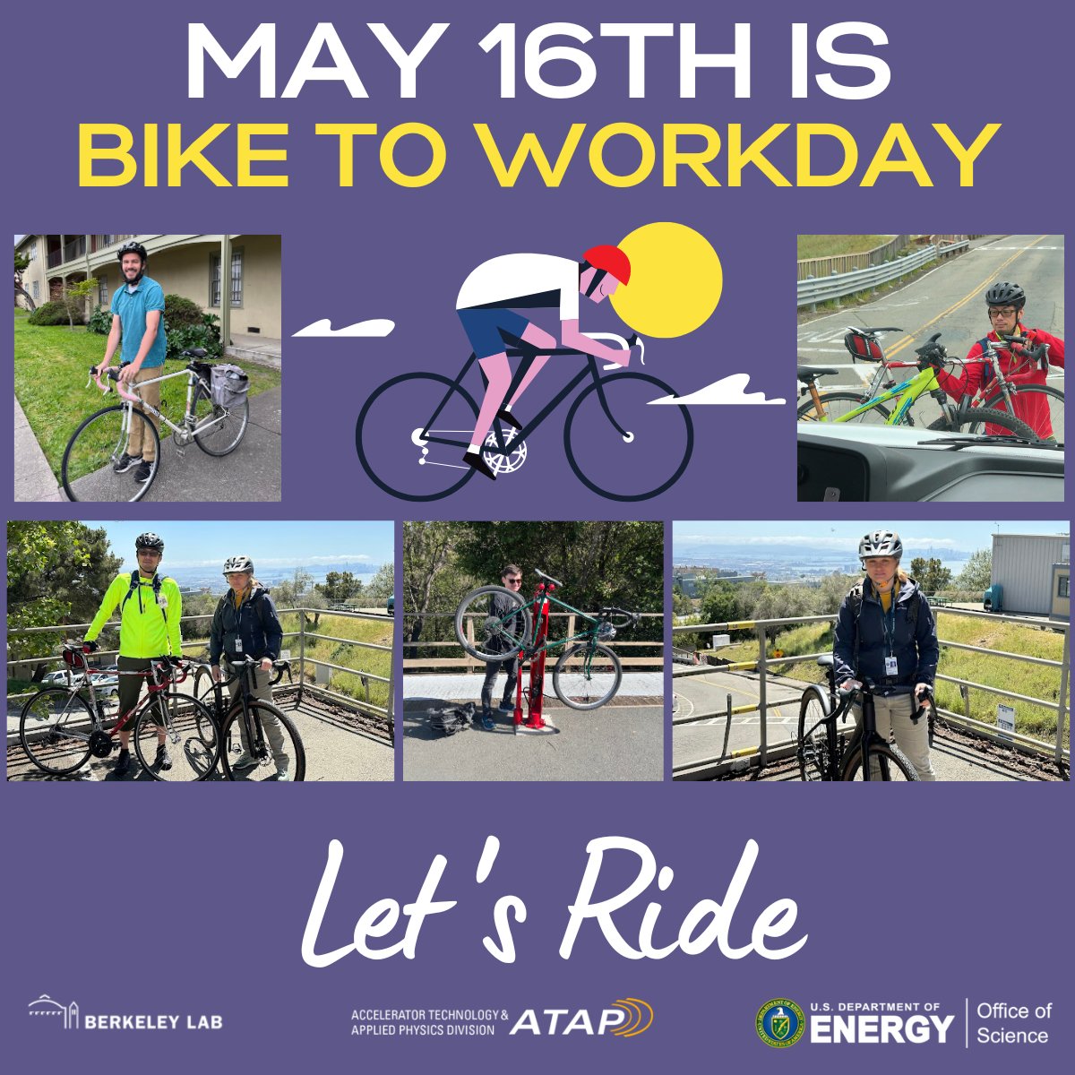 To celebrate Bike to Work Day, join our many colleagues who cycle to work and benefit from some fresh air and exercise while also saving money and helping the environment. #sustainability @BerkeleyLab @doescience @ENERGY