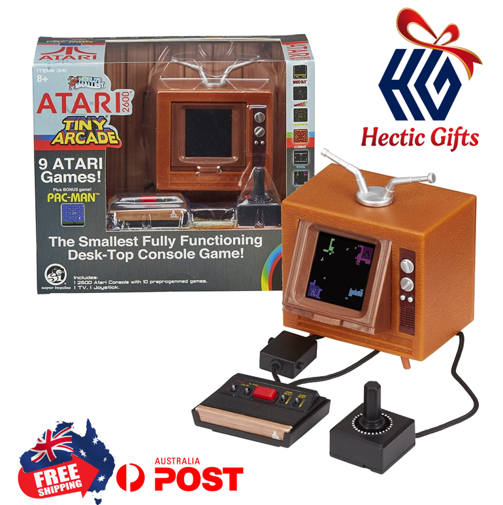 NEW - World's Smallest Tiny Arcade Atari 2600 with 10 Classic Arcade Games Inc   ow.ly/LAZk50Q0Gyg #New #HecticGifts #SuperImpulse #SI #WorldsSmallest #Atari2600 #Includes #NineGames #Pacman #Collectible #Toy #FreeShipping #AustraliaWide #FastShipping