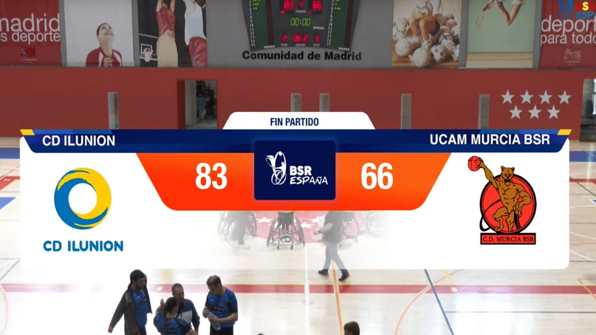 🏀🧑‍🦽  OTRA VICTORIA DE LOS MADRILEÑOS 👏  

Partido de liga <a href="/BsrEspana/">BSREspaña</a> #Baloncesto en silla de ruedas 

ILUNION Madrid <a href="/cd_Ilunion/">CD ILUNION</a>  83  
UCAM MURCIA <a href="/UCAMMURCIABSR/">UCAM MURCIA BSR</a> 66