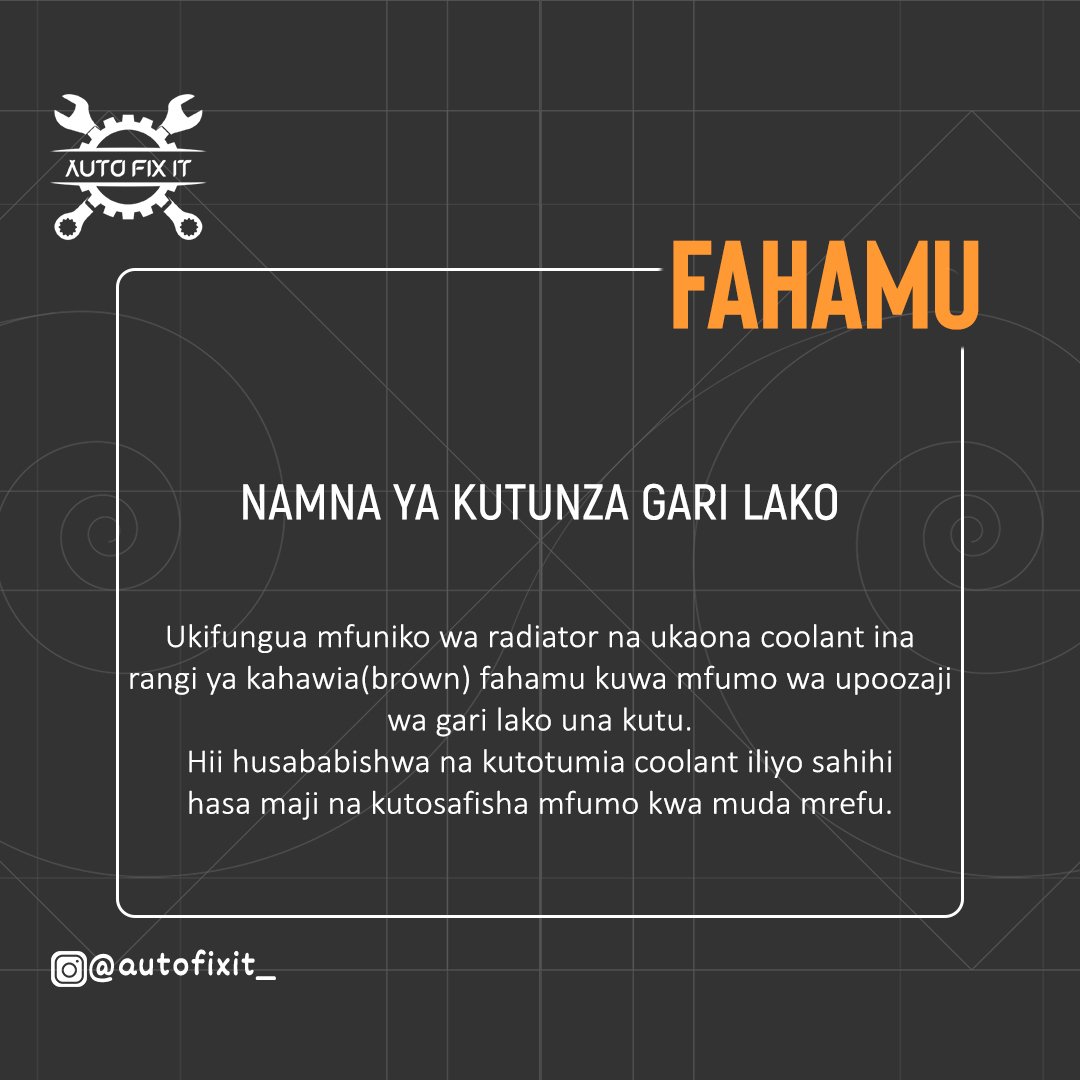 Top up coolant kwenye gari lako.. achana na maji.
