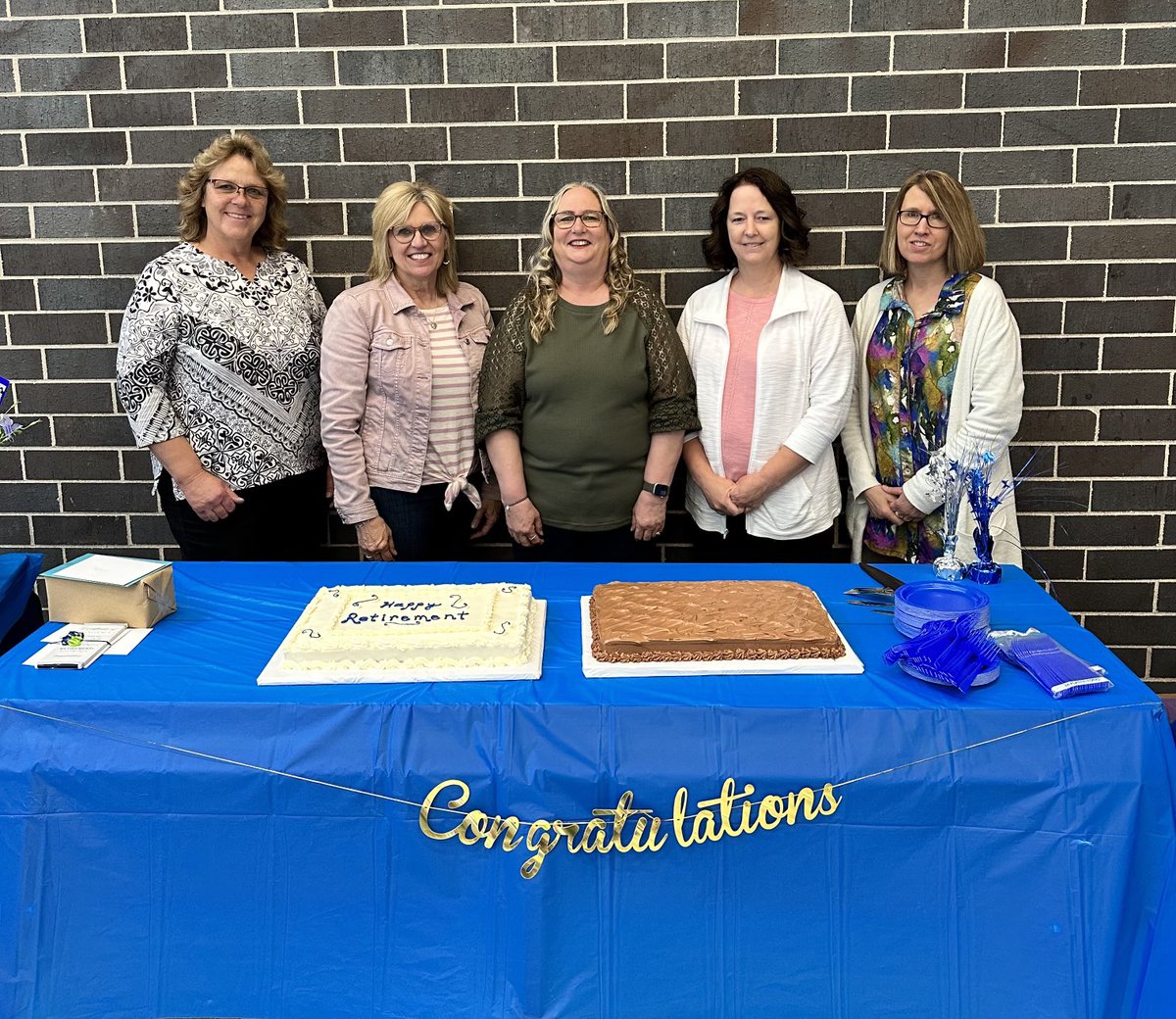 We had the opportunity to celebrate the retirement of these five incredible people! Ms. Starns, Ms. Lindhorst, Ms. Kingston, Ms. Duff, and Ms. Jacobs for your incredible years of service! #blessed #AGRise