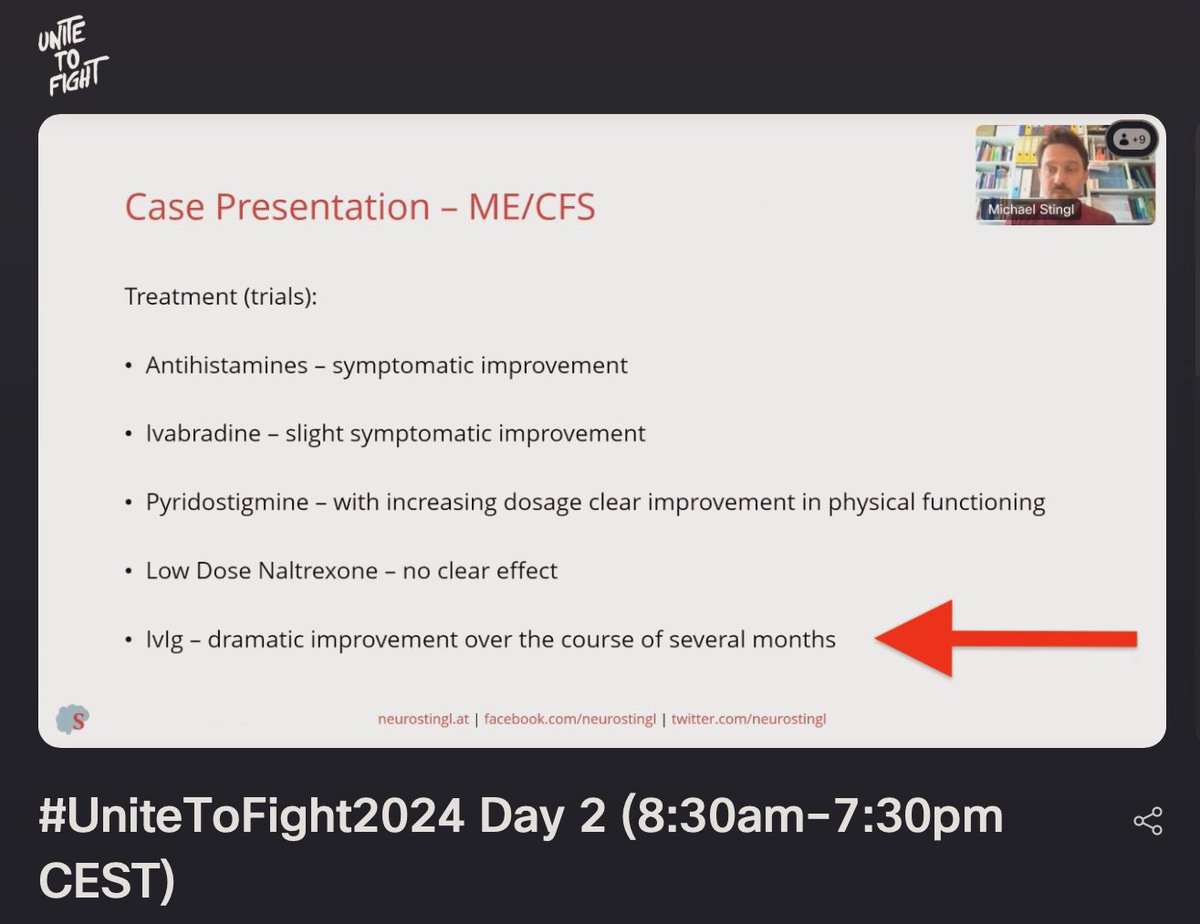 Lucky her, she got better because had & has a neurologist who comprehends the dynamic of complex illnesses, the overlaps and got better though IVIG (which she could get because of confirmed #SmallFiber) @neurostingl #UniteToFight2024