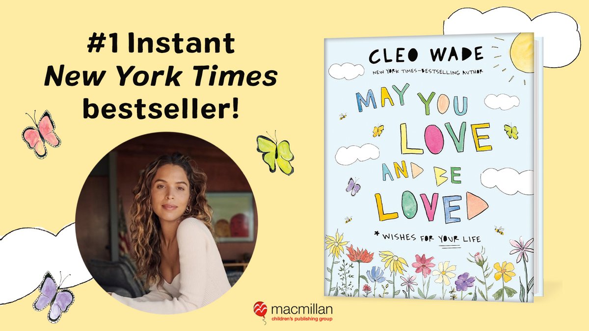 Congratulations to @withlovecleo! MAY YOU LOVE AND BE LOVED is an instant #1 New York Times bestseller! 🦋☀️🩷