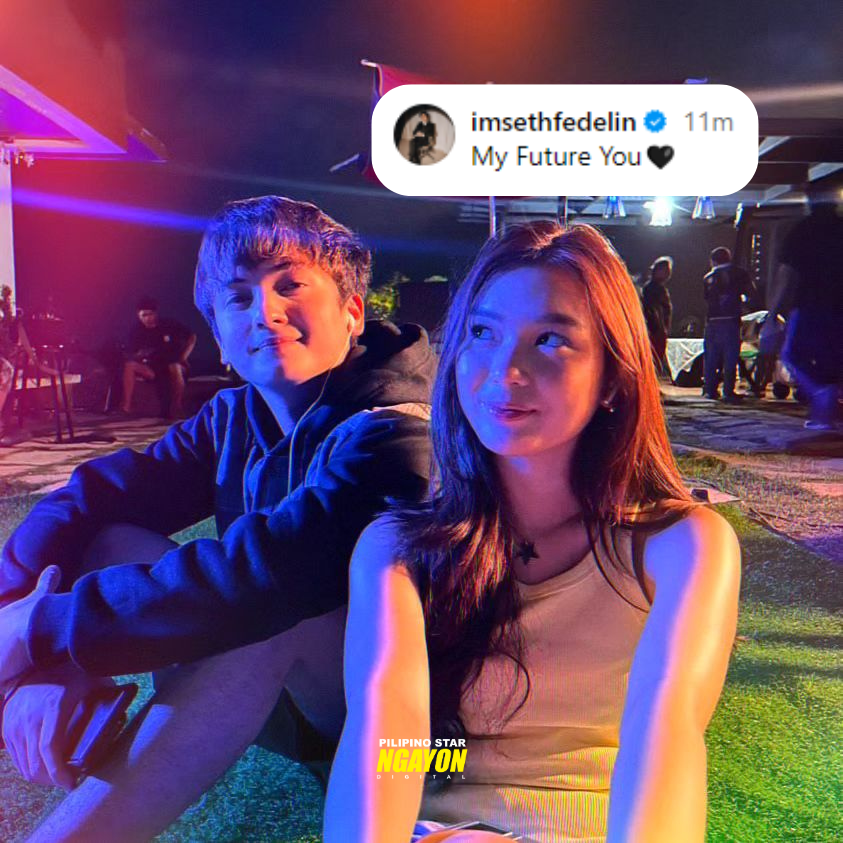 Aktor na si Seth Fedelin, nag-share sa Instagram ng isang photo kasama ang aktres na si Francine Diaz. 'My Future You🖤,' saad niya sa kanyang post. (Instagram/imsethfedelin)