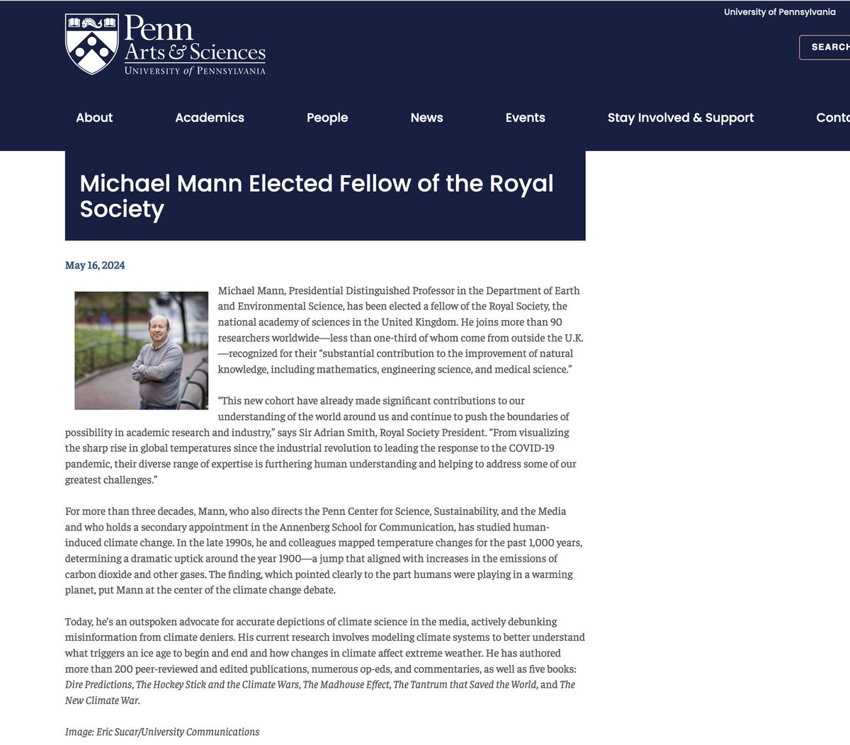 'Michael Mann Elected Fellow of the Royal Society' via @Penn @PennSAS News: sas.upenn.edu/news/michael-m…