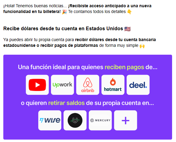 Ayer me llegó la invitación anticipada de Belo a abrir una cuenta de cobro en dólares en USA (costo 25usd anual). Tendré que investigar sobre tema fiscal en Argentina, pero me parece re interesante la propuesta 💪 @belo_app