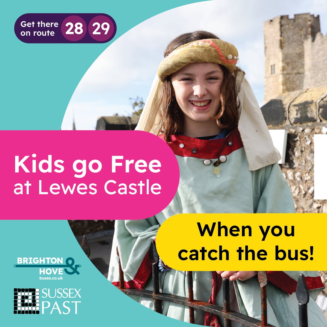 Kids go FREE with a valid bus ticket to @LewesCastle and Anne of Cleves House! 👀 Find out more: buses.co.uk/lewes-castle-d…