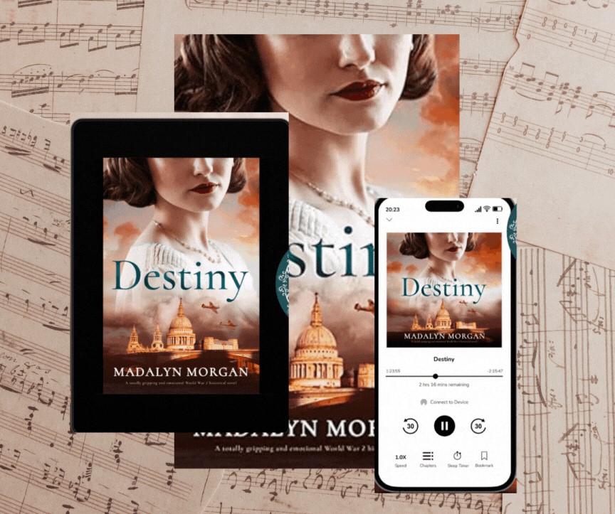 Destiny, book 2 in Sisters of Wartime England by Madalyn Morgan @Stormbooks_co #Blitz #theatre #Showgirls “I lived every happy and every tragic minute of Margot Dudley's rise to fame in WW2.' #kindle #KindleUnlimited #paperback #audiobook Download at: geni.us/24-Storm