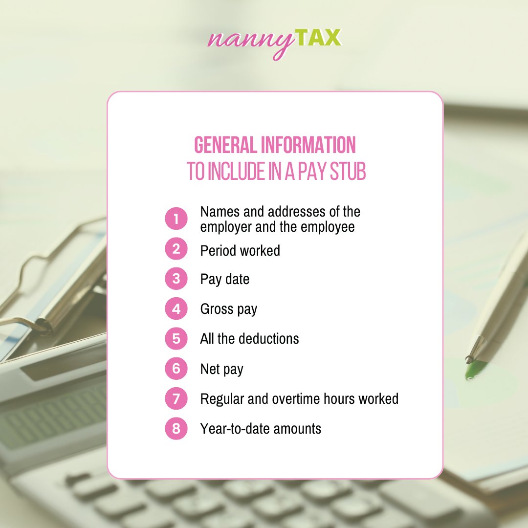 When you’re getting started with payroll for your nanny or caregiver, you’ll need to make sure that your pay statements are all ready. 1-877-626-6982 or taxquestions@nannytax.ca for more info. #domesticpayroll #payroll #payrollservices #taxes #nannypayroll #paystub #paystatement