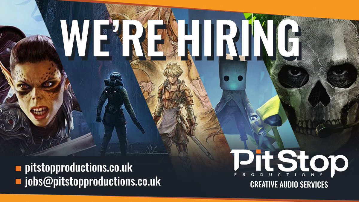 We're hiring!! 🧡🎮 PitStop are looking for a talented Audio Programmer to join our team! More info here: pitstopproductions.co.uk/current_positi… #gameaudio #gamesjobs #gamesindustry