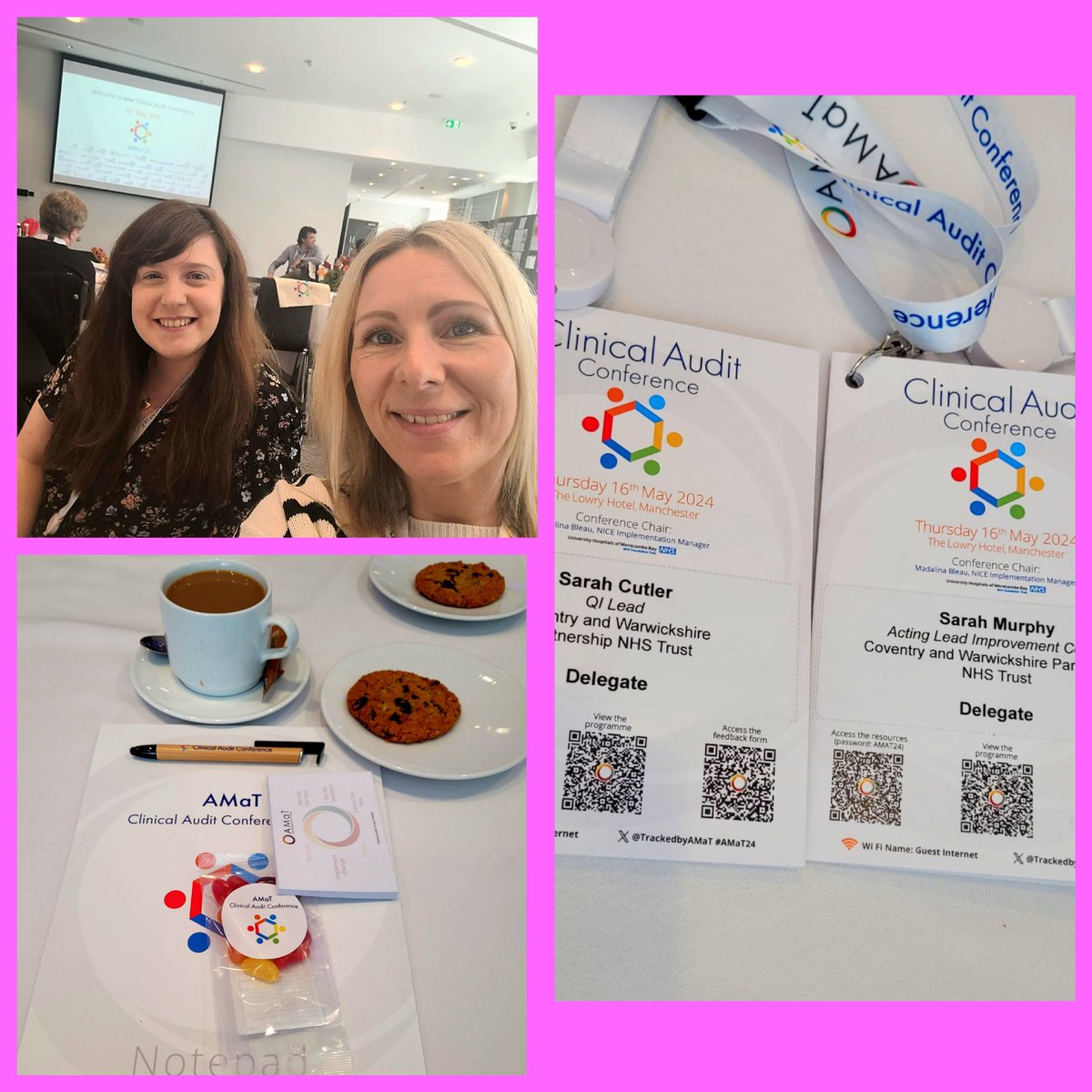We've sent our two Sarah's to the Lowry Hotel in Manchester for the #ClinicalAudit Conference #AMaT24 today for #audit #governance and #improvement talks & training 📈 Hope you all have a great day! 🤗 #Movement4Improvement #Creative🩷#Courage🩷#Curious🩷 #QI #NHS