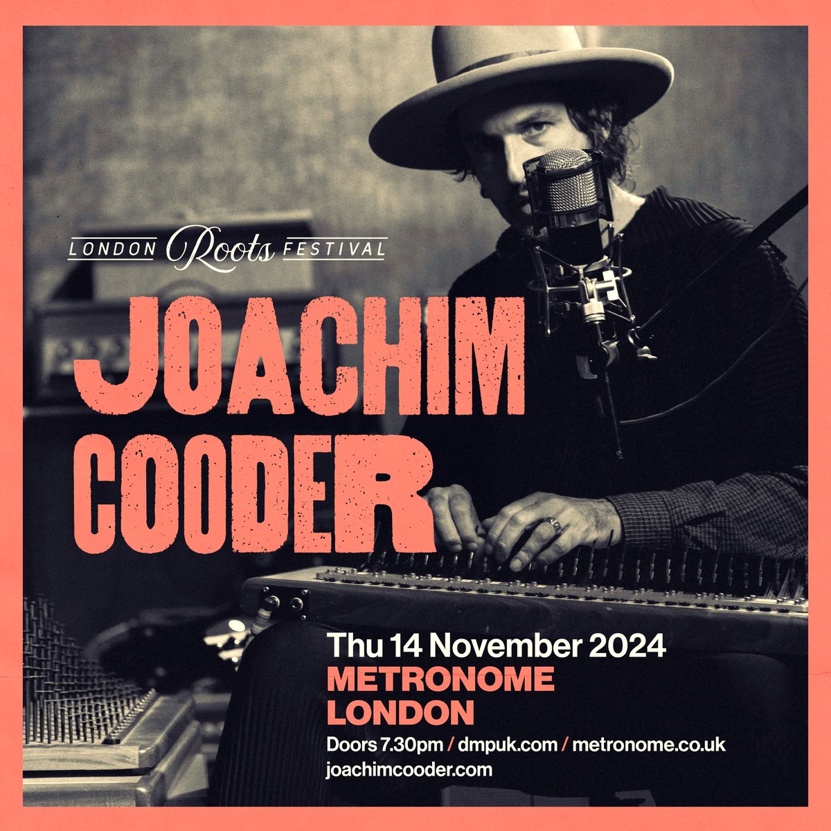 ANNOUNCEMENT 📢 @LDNRootsFest presents @JoachimCooder at Metronome, London on Thursday 14 November! 🎶 Book tickets 👉 shorturl.at/ilv24