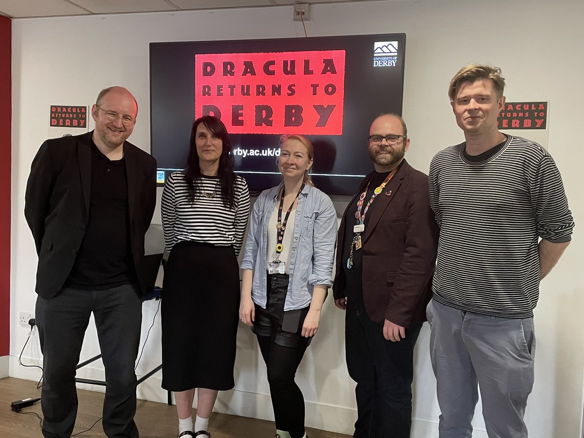 Partners in Dracula Returns to Derby met @DerbyTheatre yesterday to officially launch the project. Led by @DerbyUni, it highlights the links between the city and the world’s most famous vampire. Find out more: ow.ly/Tb9M50RHWgc @eine