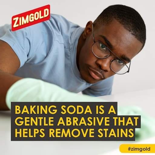 Baking soda is a gentle abrasive that helps remove stains without scratching surfaces. Mix baking soda with a small amount of water to create a paste. Apply paste to stubborn stains on countertops, sinks, or cookware. Let it sit for a few minutes, then scrub & rinse. #ZimgoldTips