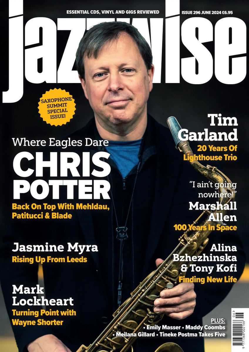 The June 2024 issue of Jazzwise is out now and is a 'Saxophone Summit' special issue featuring interviews with Chris Potter, Tim Garland, Marshall Allen, Jasmine Myra, Maddy Coombs, Soweto Kinch, Mark Lockheart and more... jazzwise.com/news/article/i…