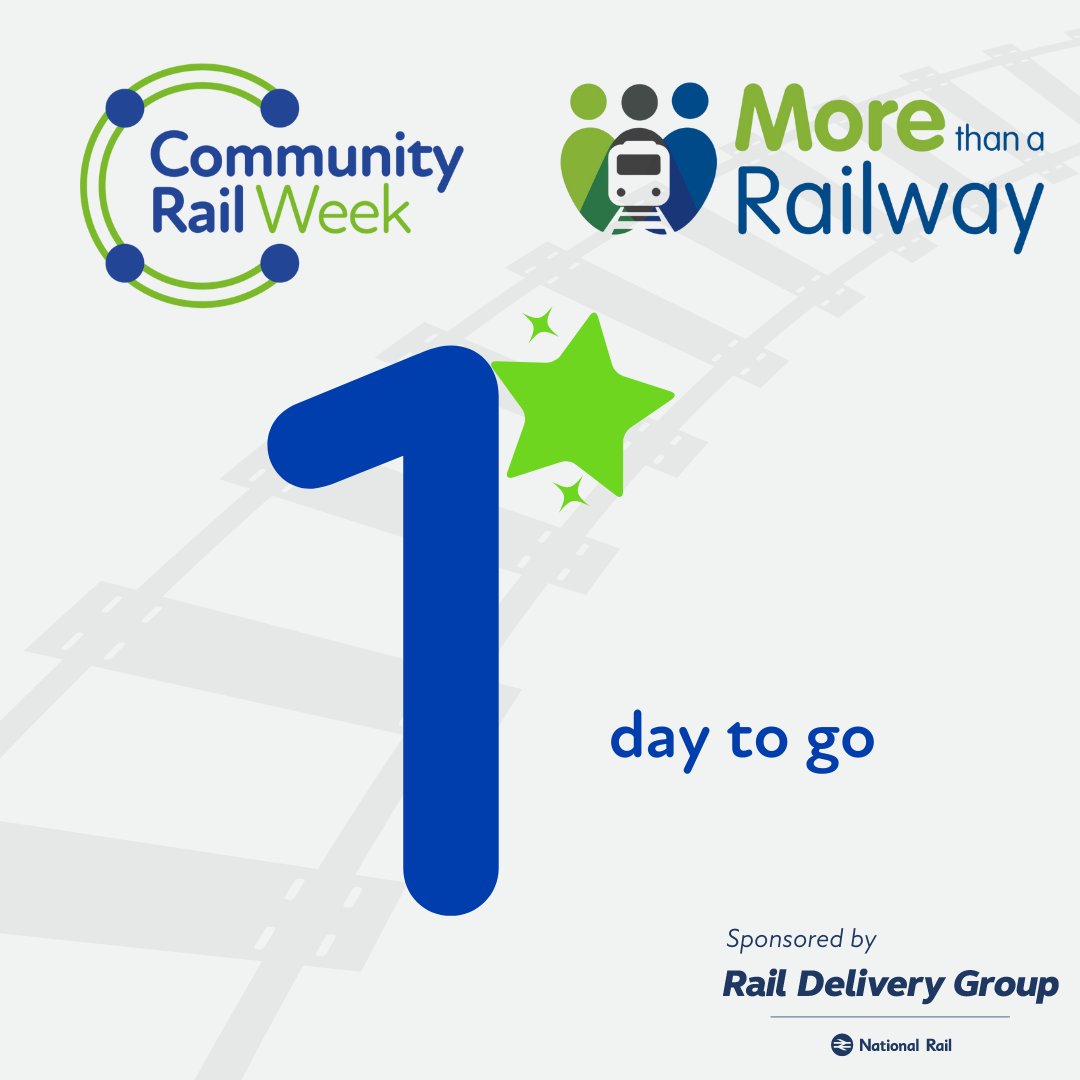 Tomorrow, we launch our biggest ever #CommunityRailWeek with a brilliant programme of 100+ activities being held by our members and supporters across Britain 🫶 Be sure to check out our feed throughout the week to see all the action! #1DayToGo #MoreThanARailway @RailDeliveryGrp