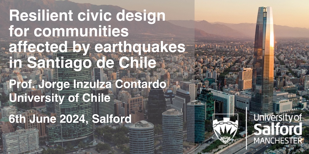 Join us at @SalfordUni @UoS_HealthSoc @SHUSU_Research for a fascinating seminar from Jorge Inzulza Contardo @udechile all about urban areas and communities after earthquakes 🗓️6th June 2 for 2:30 at University of Salford eventbrite.com/e/resilient-ci…