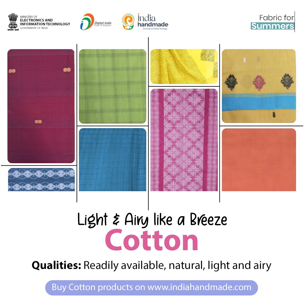 🌅 A range of cotton clothes are available on indiahandmade.com, many of which come in a variety of colours. Why not buy one today! #DigitalIndia #FabricsForSummers @Indiahandmade_ @TexMinIndia @DigitalIndiaCrp