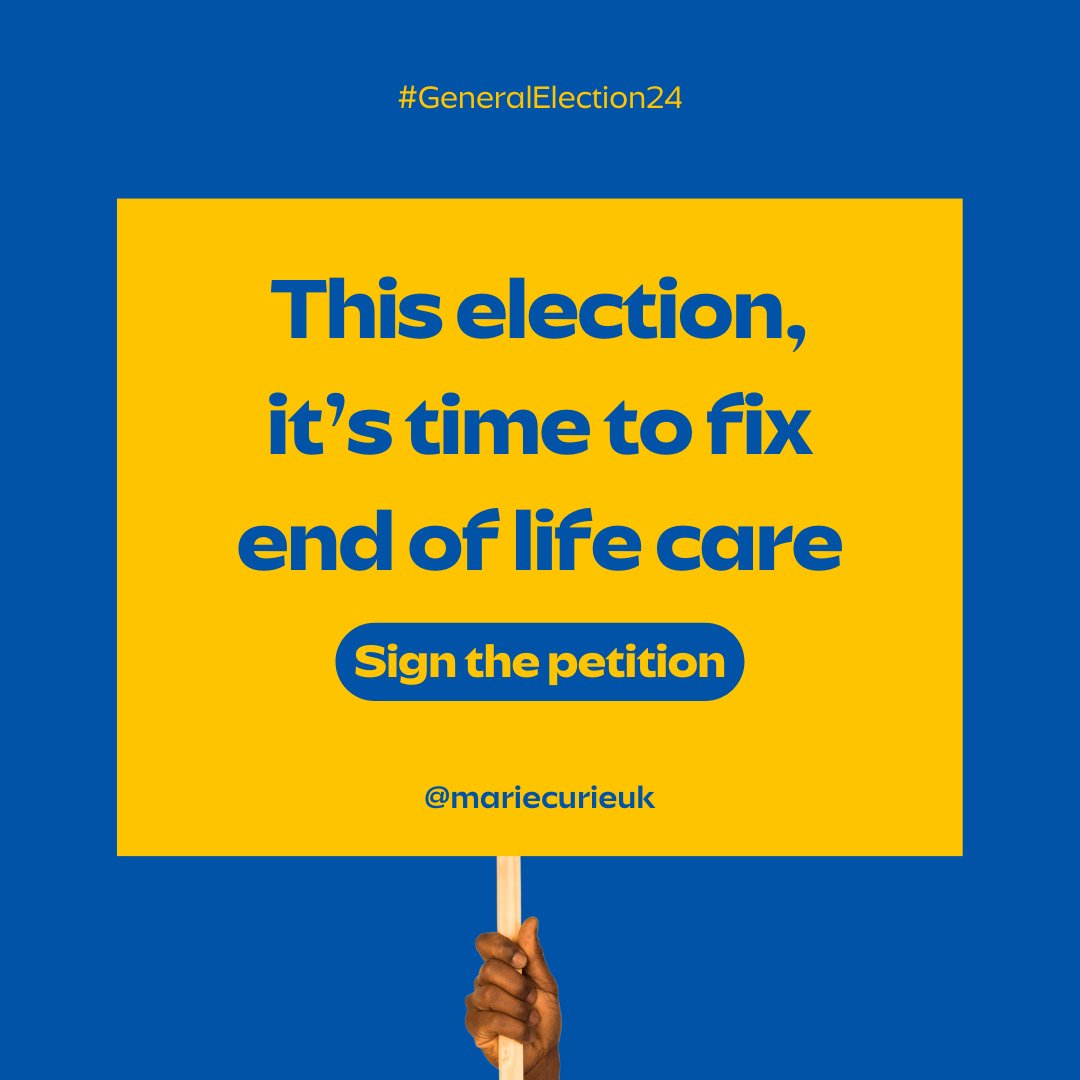 🚨 End of life care is in crisis. Across the UK people are dying in pain, poverty and alone.

This #GeneralElection has to be a turning point for terminally ill and bereaved people. 👇