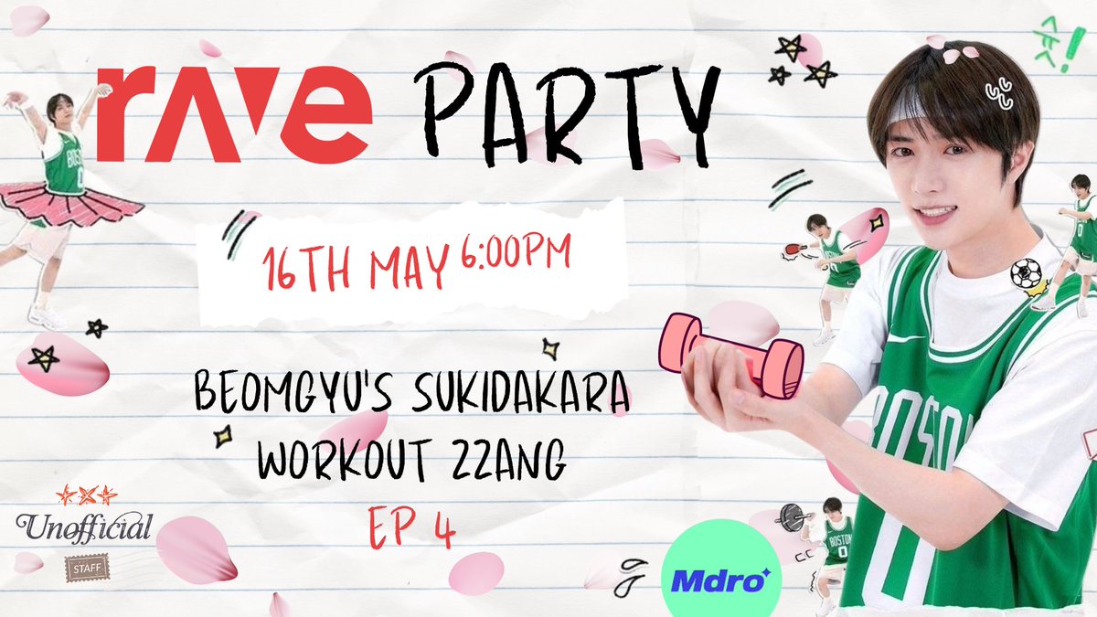 #BEOMGYU’s ‘Workout Zzang’ 🏋️ RAVE PARTY 🌸 Let’s watch EP 4 together 🫶 ✨✨LIVE NOW✨✨| HOST 🥝 🧸🔗 rave.watch/7s4nb Subscribe to the show’s channel: ⬇️ youtube.com/@mdromedastudi… THURSDAY WORKOUTS WITH BEOMGYU #BeomgyuWorkoutZZANG #TOMORROW_X_TOGETHER @TXT_members