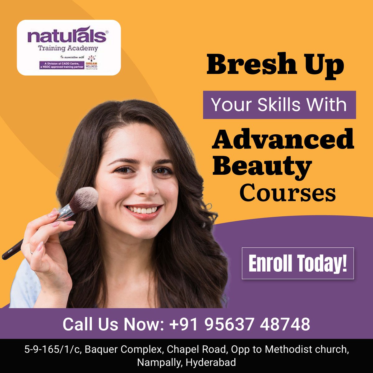 With our selection of advanced beauty classes, you may develop and enhance your beauty skills. Contact Us: 95637 48748 visit : naturalsacademy.com #beautycourses #beautytrainingcourses #naturalstrainingacademy #nta #nampally #hyderabad