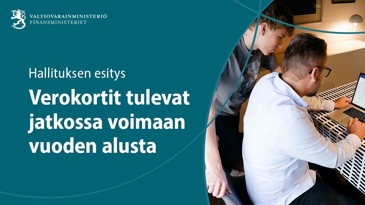 Ensi vuodesta alkaen verokortit tulevat voimaan heti tammikuun alusta. Tavoitteena on selkiyttää ennakonpidätysmenettelyä ja vähentää verokorttimuutosten tarvetta. 📌 Tiedote: vm.fi/-/verokortit-t… #Verotus | #Verokortti