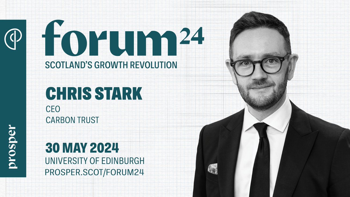 CEO of @thecarbontrust, Chris Stark will provide a keynote at #ProsperForum24, sharing how we might kickstart a green growth revolution.

prosper.scot/events/forum-2…