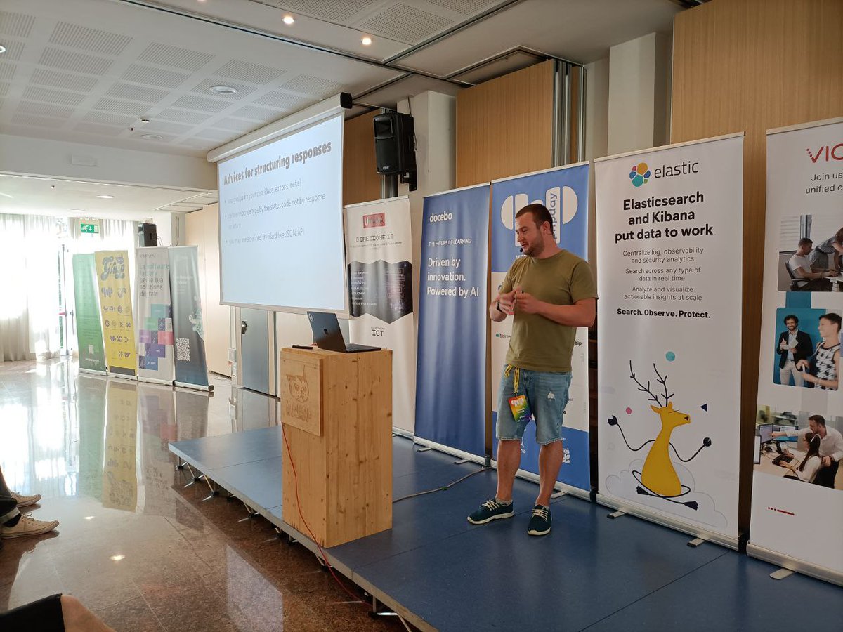 Johannes Pichler on stage talks about Crafting Elegant APIs with Laravel.
@fetzi_io is Teamlead Webdevelopment @ Wimberger Management GmbH.

#phpday24 #phpday #PHP #community #conferenceleague