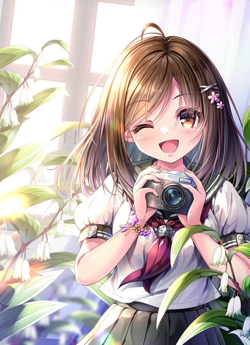1girl solo long hair looking at viewer blush smile open mouth  illustration images