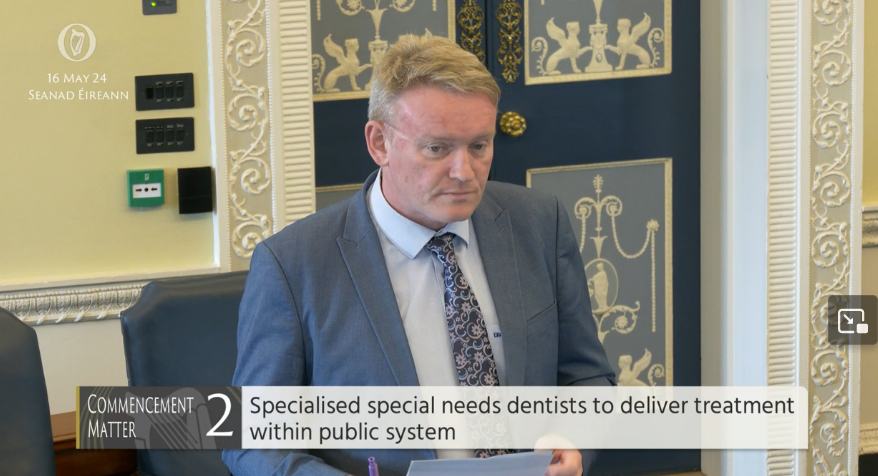#Seanad Commencement Matter 2: Senator Micheál Carrigy @campaign4carrig – To the Minister for Health: Provision of specialised special needs dentists to deliver treatment within the public system bit.ly/2WW5Fwa #SeeForYourself