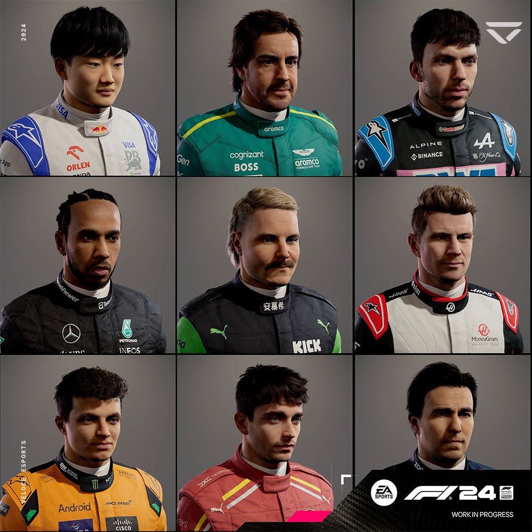 EA Sports have revealed the drivers faces, ahead of the release of F1 24 👤👀 What do you think of them?? 📷 - @EASPORTSF1 #vivaveloce #f124 #f1