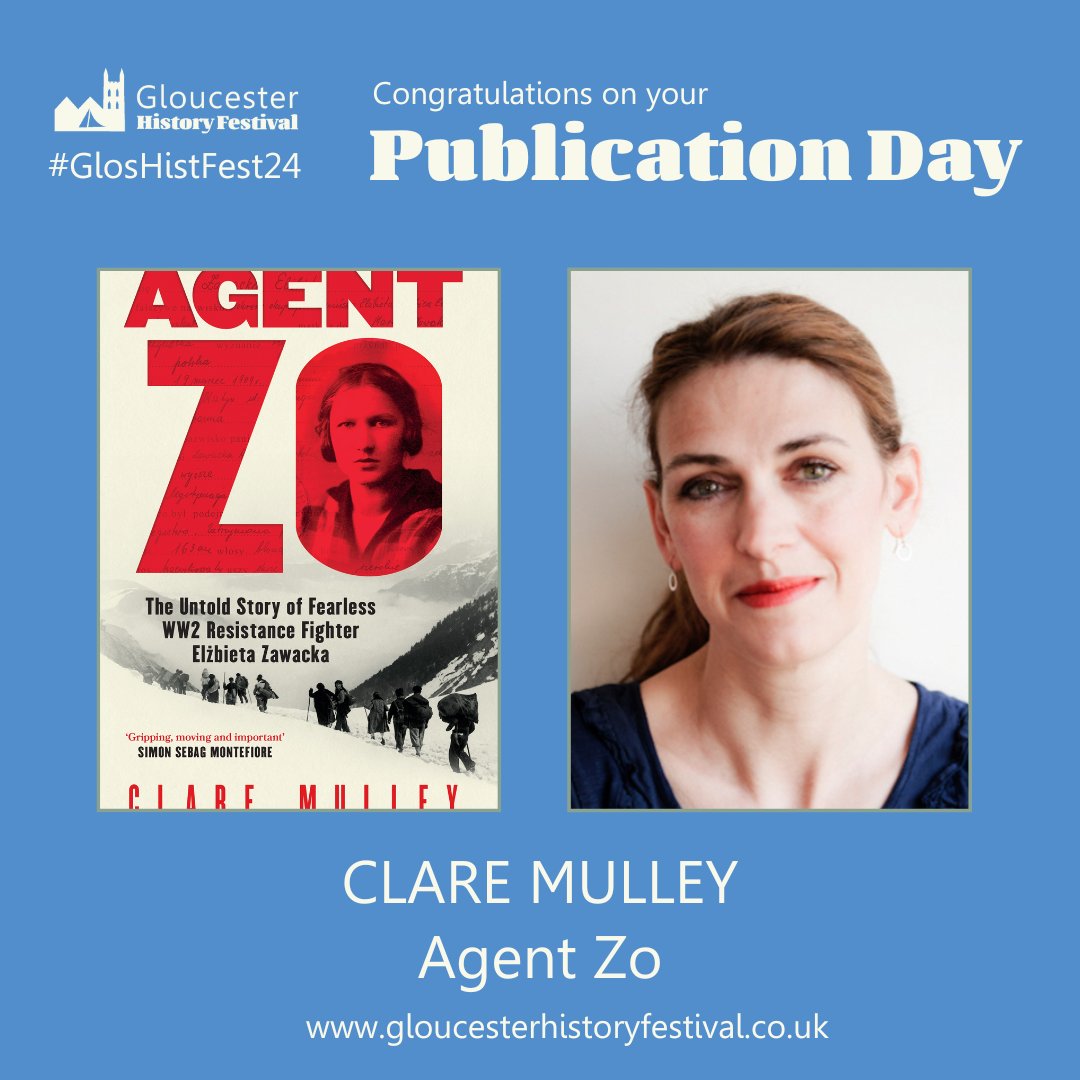 Congratulations to #ClareMulley on her publication day for her new book Agent Zo. We look forward to welcoming her to Gloucester in September at the #GlosHistFest24 Autumn Festival. @wnbooks @elizabethallen @PLHeritageDay @polishglos @JaroKubaszczyk @LegacyLaguna @RAFIngham