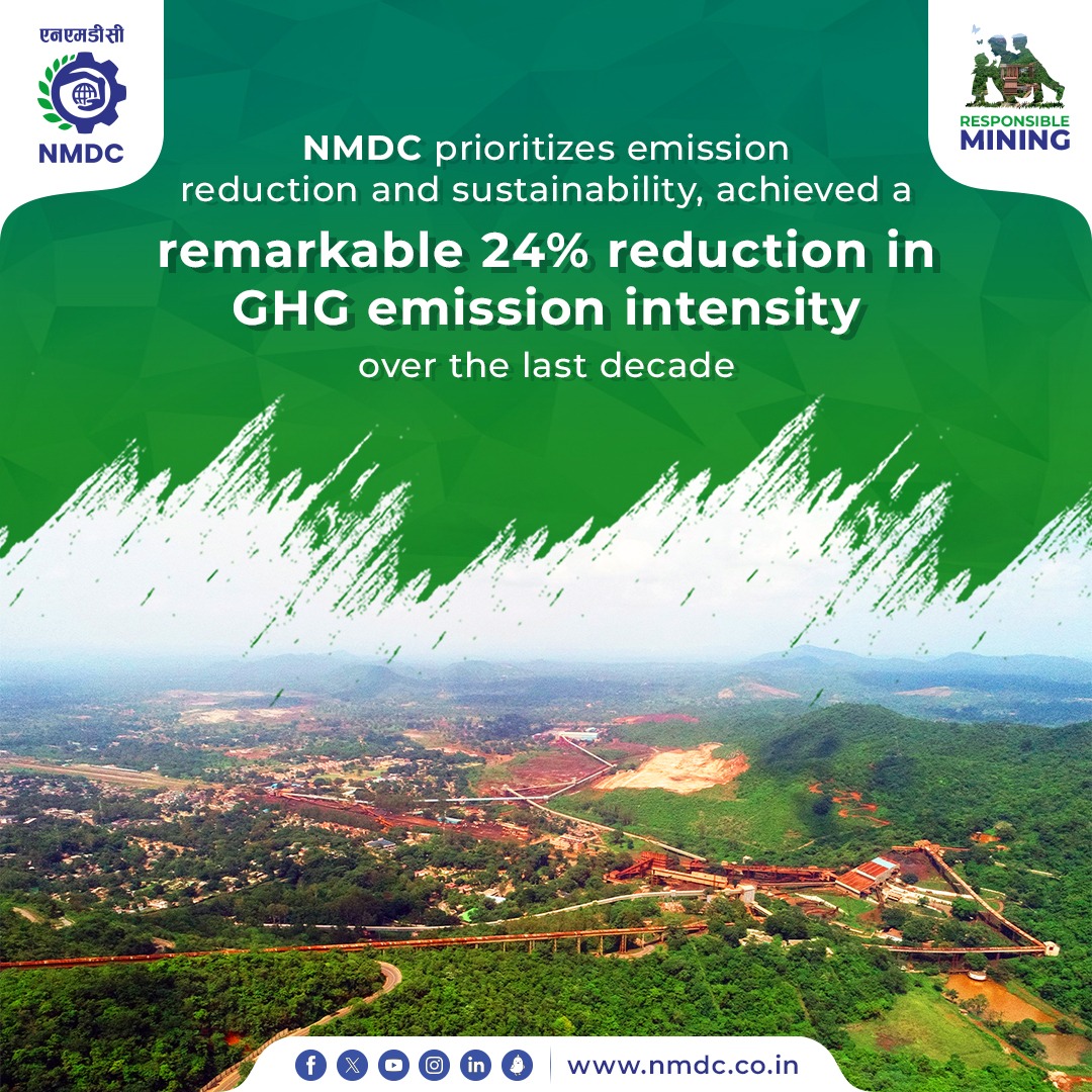 Acknowledging the correlation between our operations and emissions,  we prioritize environmental sustainability. With a focus on reducing our carbon footprint and embracing renewable energy, #NMDC fosters #sustainablemining practices.