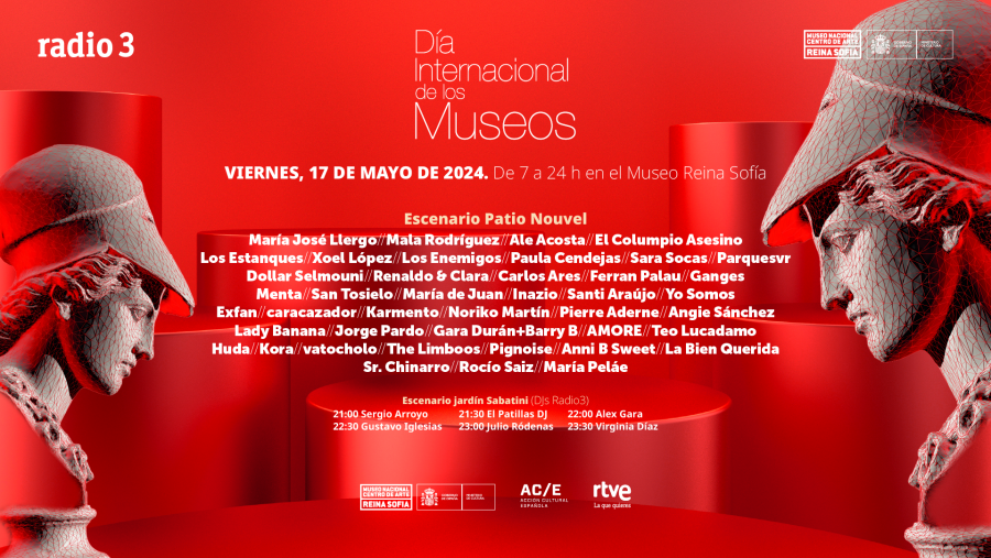 ¡Este viernes, 17 de mayo, celebra el Día Internacional de los Museos con @radio3_rne y el @museoreinasofia! 50 actuaciones en más de 17 horas en directo desde la plaza del edificio Nouvel, desde las 7 h con entrada libre hasta completar aforo. rtve.es/n/16082304