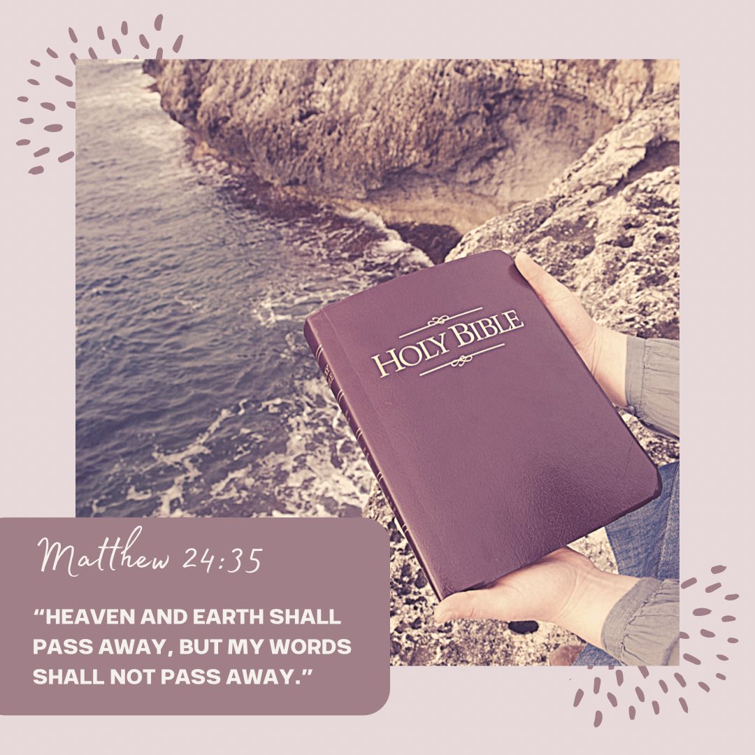 NVSAI_security's tweet photo. Verse of the Day

“Heaven and earth shall pass away, but my words shall not pass away.”

— Matthew 24:35 (KJV)

#StudyScripture #ReadtheHolyBible https://t.co/4ihjVWOCVs