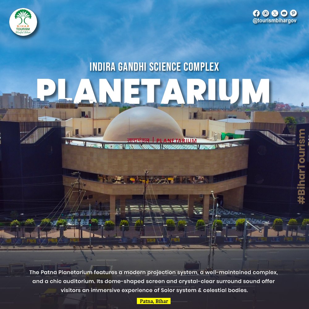 TourismBiharGov's tweet image. Have you gone for the cosmic journey at Patna Planetarium, where the wonders of the universe come alive with a modern projection system. Explore galaxies, stars, and beyond through captivating shows and exhibits.
.
.
.
#patna #patnaplanetarium #sciencecommunity #sciencecomplex…