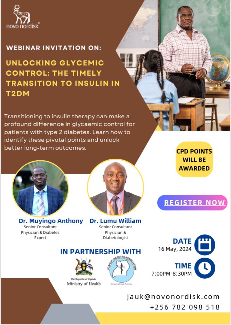 🔥 Please register for this CPD awarded Webinar on diabetes by leading experts. events.teams.microsoft.com/event/231ea334… #Together we can Change Diabetes. #FightNCDs @Ug_kidneyf @UgandaPhysician