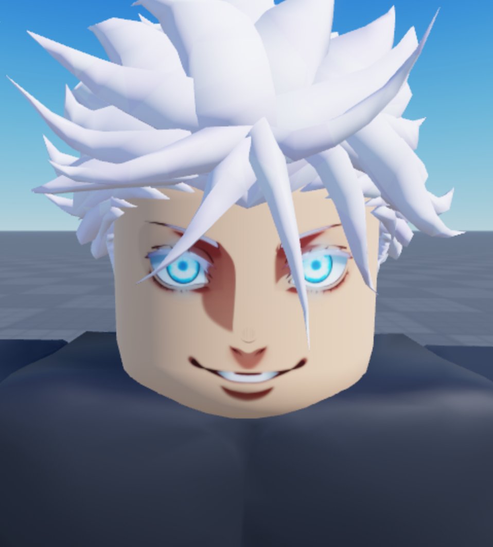 Bleebus2's tweet image. Made a face for Gojo 
"Nah I'd win"

#JujutsuKaisen #robloxart #robloxartist #roblox #RobloxArtCommissions