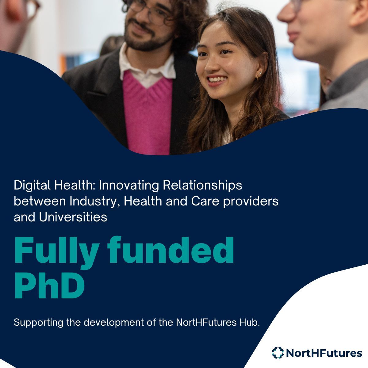 NortHFutures (@northfuturesuk) on Twitter photo 🚀 Fully funded PhD available with #NortHFutures. Interested in revolutionizing Industry, Health, and University partnerships?
🎓 Based at <a href="/NorthumbriaUni/">Northumbria Uni</a>, focusing on Digital Healthcare, Technology, and Public Service reform.
Join us in driving innovation in digital health! 🚀 Fully funded PhD available with #NortHFutures. Interested in revolutionizing Industry, Health, and University partnerships?
🎓 Based at <a href="/NorthumbriaUni/">Northumbria Uni</a>, focusing on Digital Healthcare, Technology, and Public Service reform.
Join us in driving innovation in digital health!