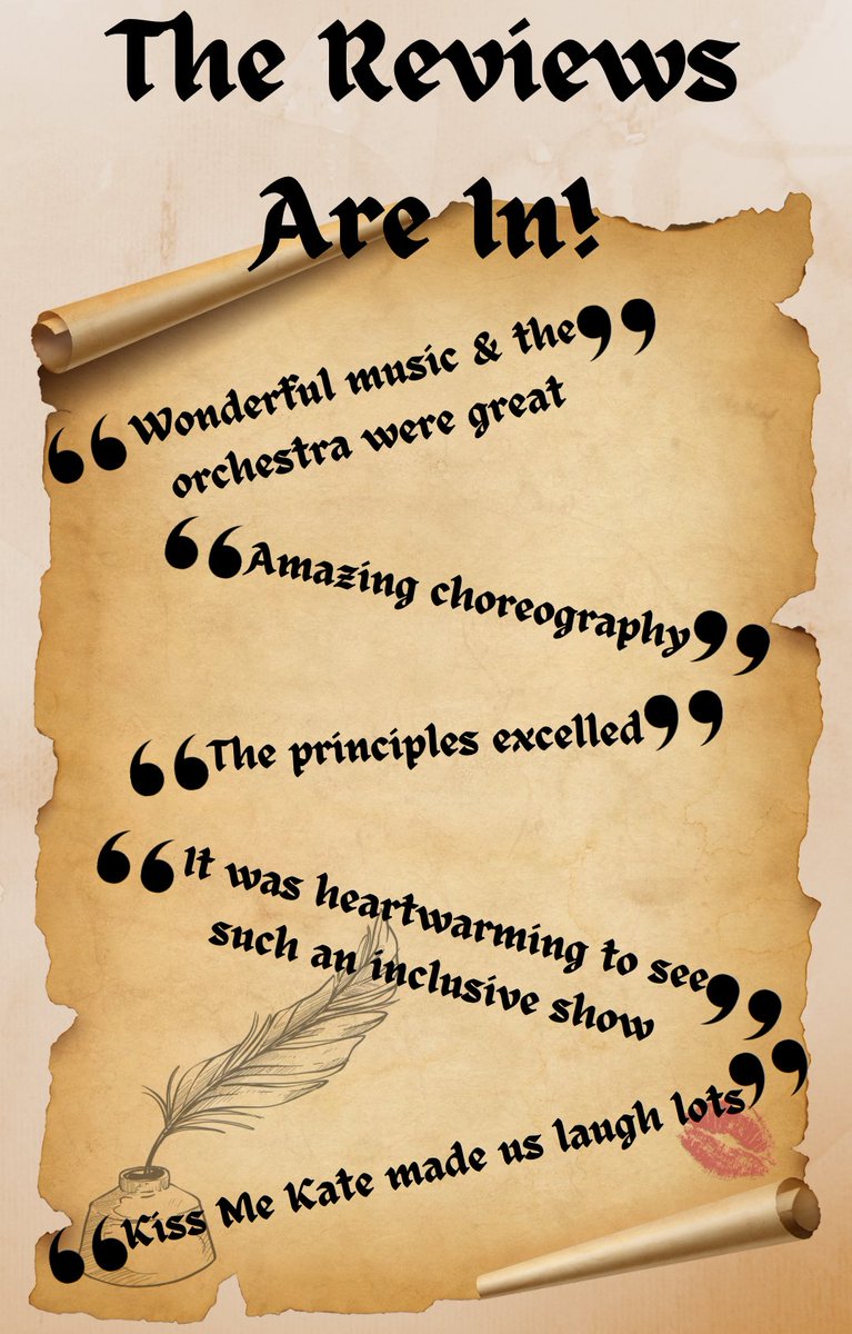 ⭐️And the reviews are in…⭐️

You have 4️⃣ chances to see for yourself

💋Kiss Me Kate💋
🗓️ 14th - 18th May 2024🗓️
📍The Cecil Hepworth Playhouse, KT12 1AU

🎟️Tickets on the door or book online🎟️
🔗 ticketsource.co.uk/wwaos 🔗

#KissMeKate  #NODA #WaltonOnThames #SurreyAmDram