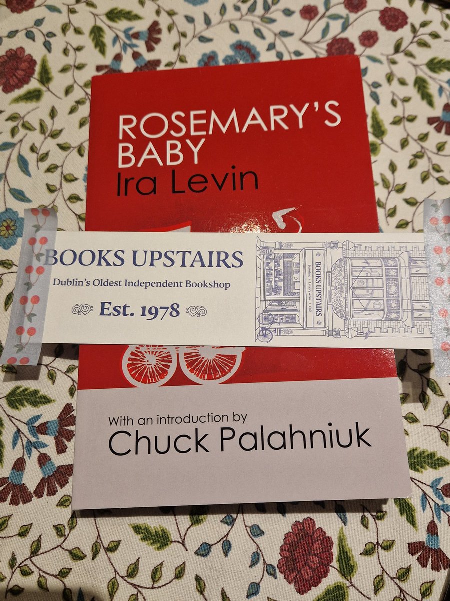 I've always wanted to treat myself to a suprise book...so I did, in @BooksUpstairs beautifully wrapped with care, complete with bookmark & lovely tantalising prose. Why does the universe want me to read #RosemarysBaby 😀
