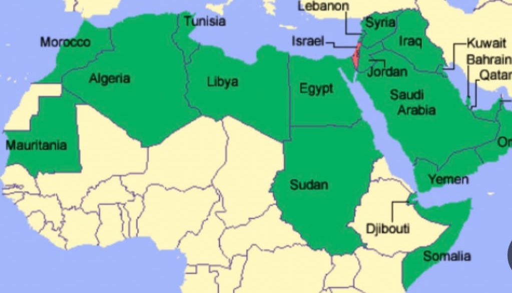The tiny red spot is Israel, surrounded by Muslim countries, yet they claim the Jews wants to control everything.

Fucked up world we live in.