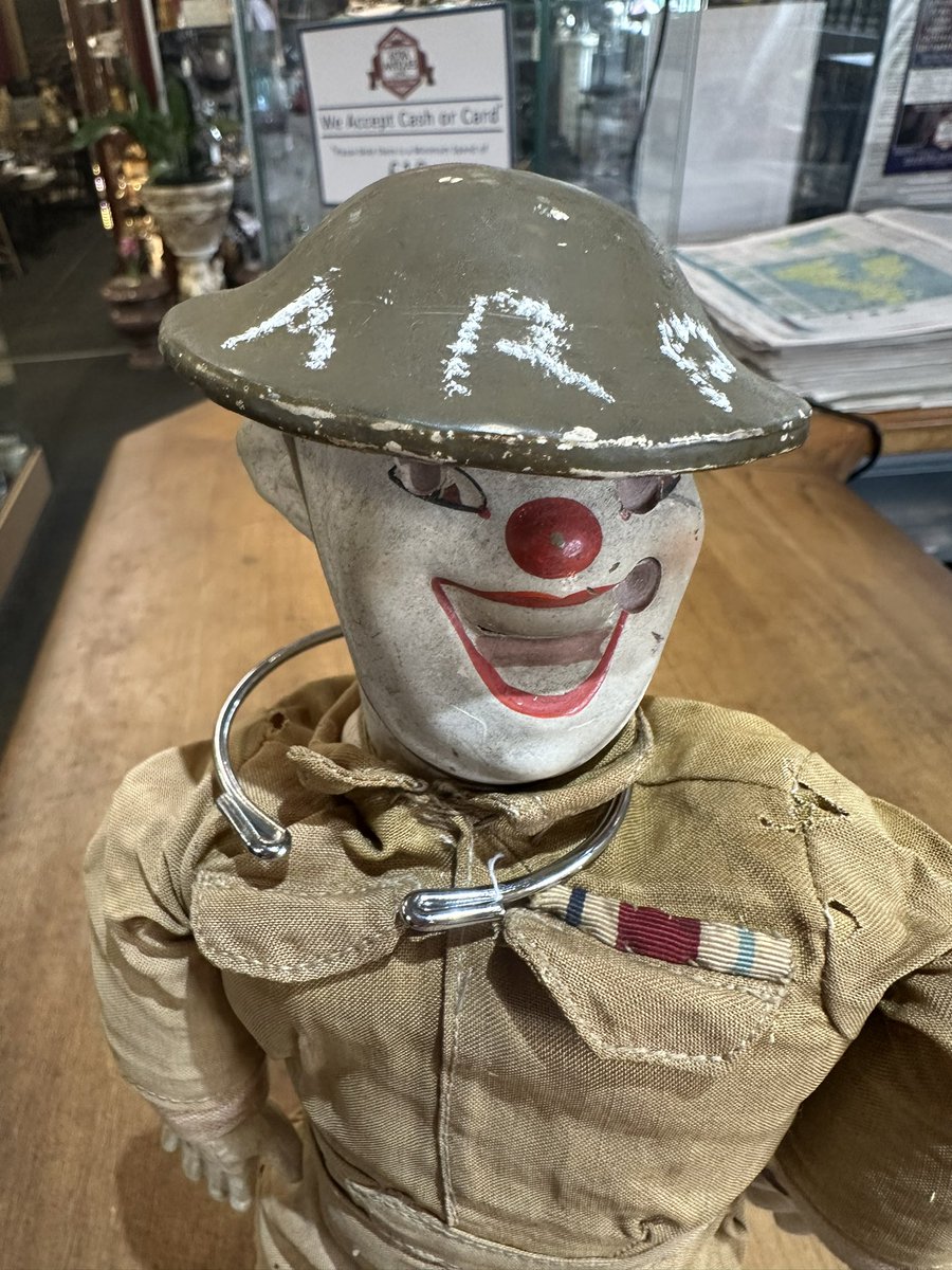 This rare 1940’s ARP soldier doll came in yesterday from unit 131 #arp #soldierfoll #1940s #newin #ww2 #warmemrobelia #astraantiquescentre #hemswell #lincolnshire