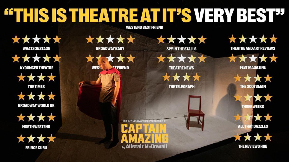 12 SHOWS LEFT Come down and see CAPTAIN AMAZING @swkplay !!! southwarkplayhouse.co.uk/productions/ca…