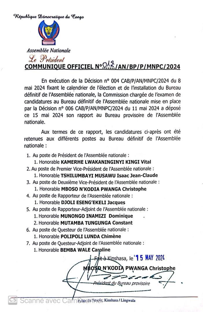 TsongoMagloire's tweet image. "2e province après Kinshasa en terme d'élus avec 48 Députés nationaux, province où le Président Félix Tshisekedi à été massivement élu, province victime de la guerre, l'absence du Nord Kivu dans le Bureau de l'Assemblée nationale sera un coup dur pour cette population", @lumbulum